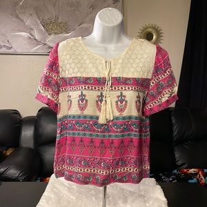 True Destiny Pink & White Blouse